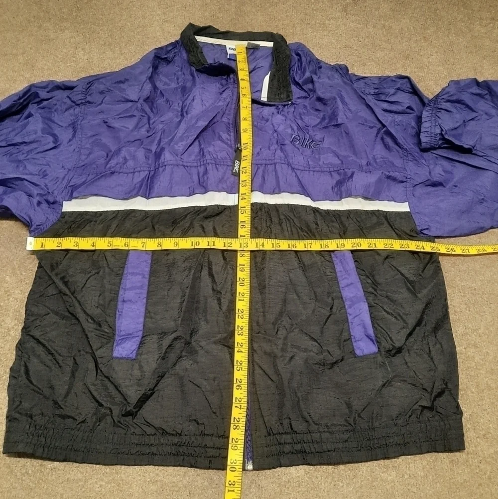 Vintage Bike Windbreaker Jacket Full Zip Mens XL Purple Black